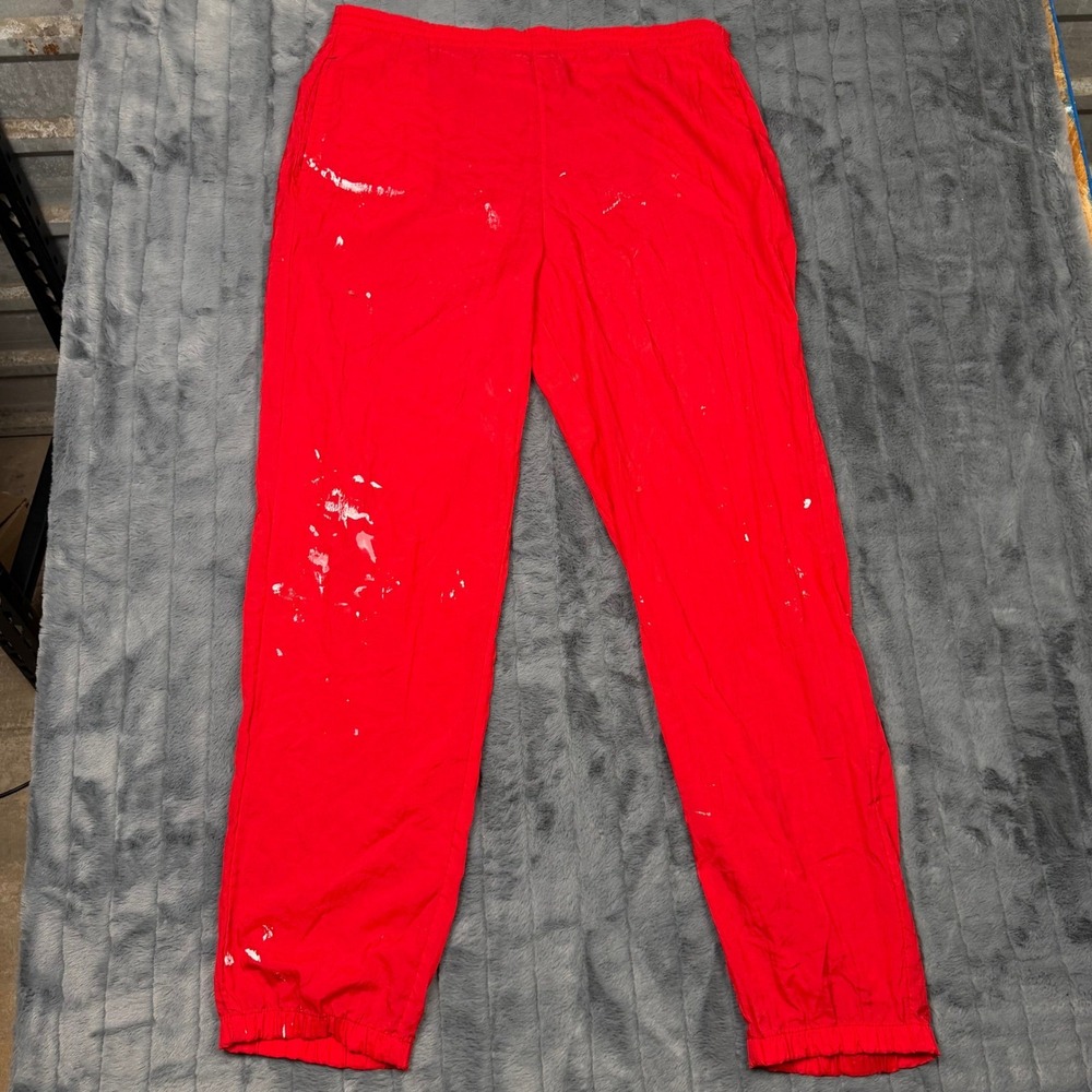 Vintage Marlboro Adventure Team Red Nylon Track Pants XL Distressed Paint 90s